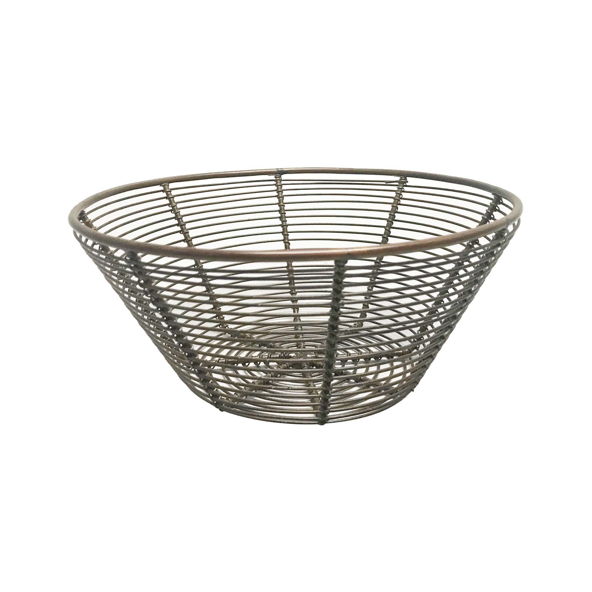 Wire Fruit Serving Basket Bowl Bronze Large
