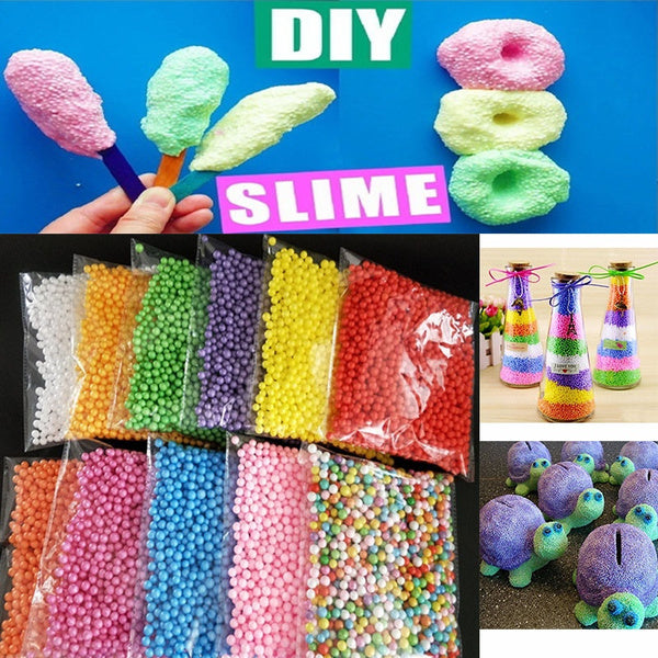 Polystyrene Styrofoam Miniature Balls Colors 10g