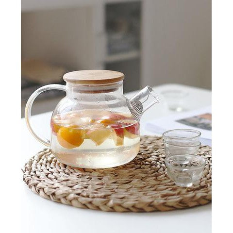 Barista Borosilicate Teapot 800ml Single Wall with Bamboo Lid