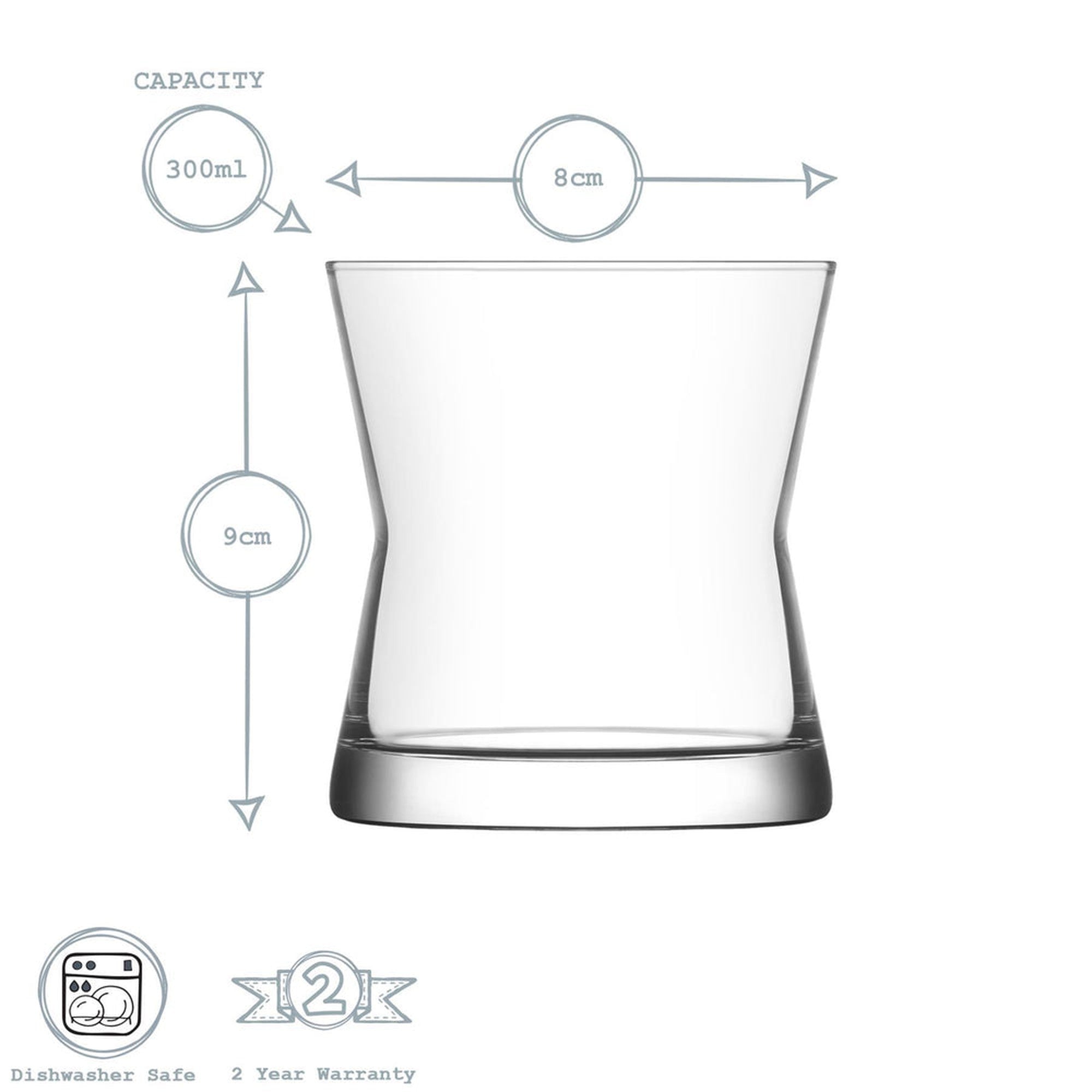 LAV Glass Tumbler 130ml Derin Whisky 6pack SG2044