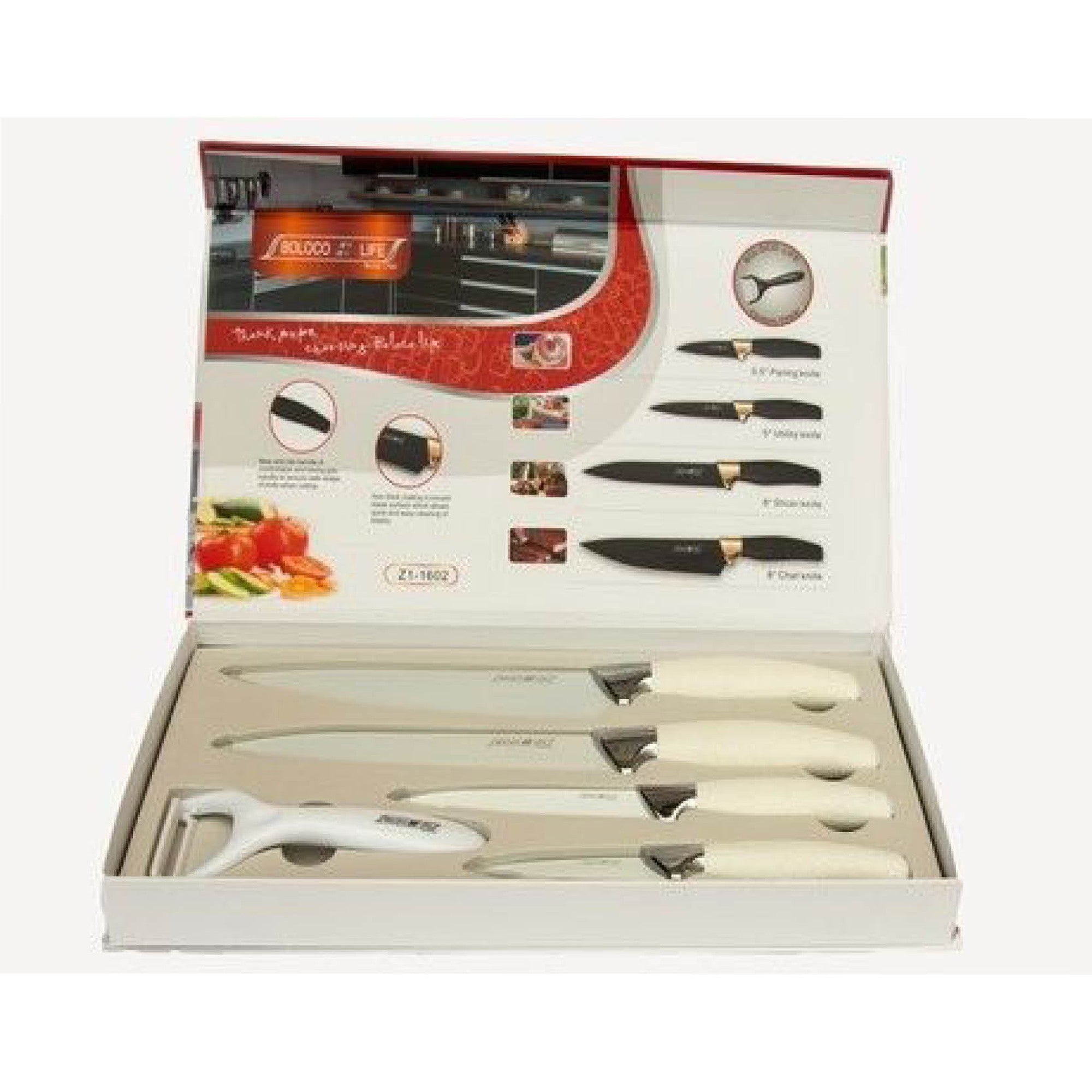 Knife Set 5pc White Gift Box 3496