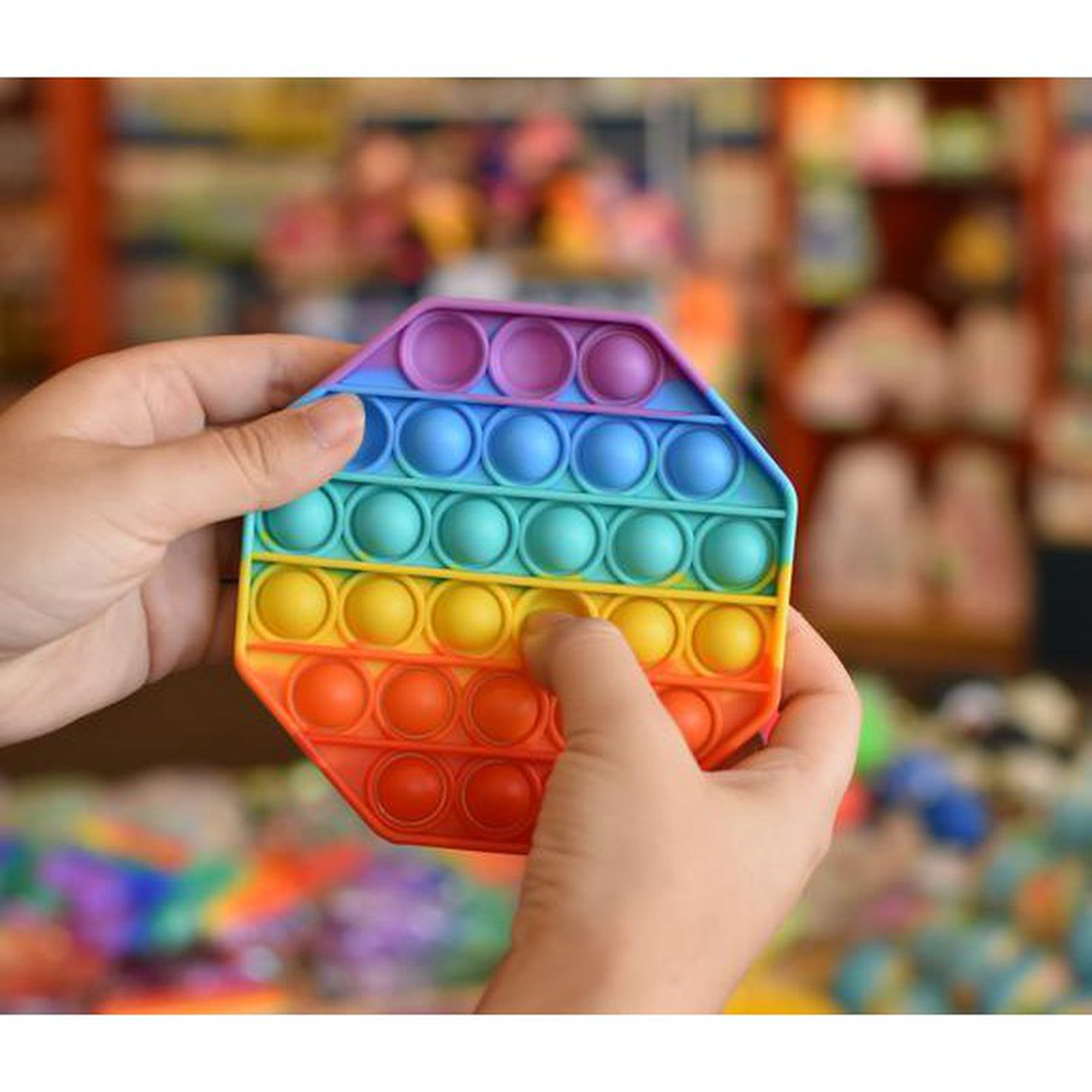 Fidget Pop It Rainbow Square 11.5x11.5cm