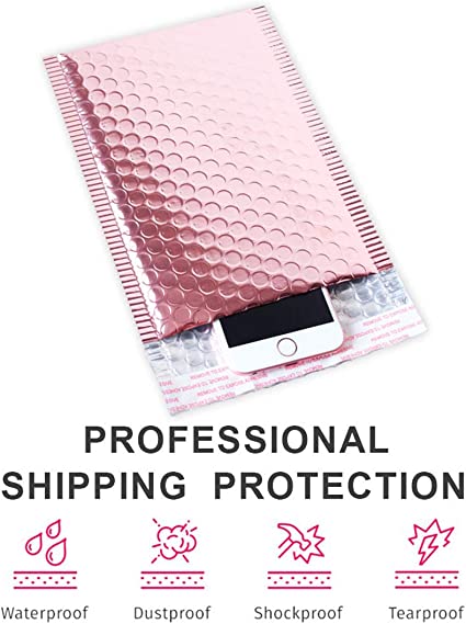 Bubble Pouch Mailer Bag Self-Seal Padded Envelope Rose Gold