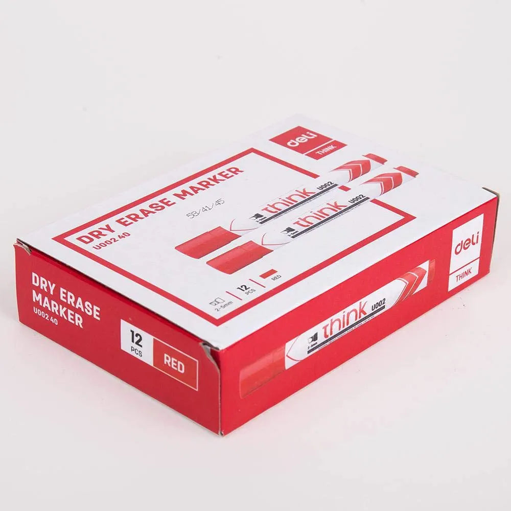 Deli Dry Eraser Marker Red Bullet Tip 2.0mm