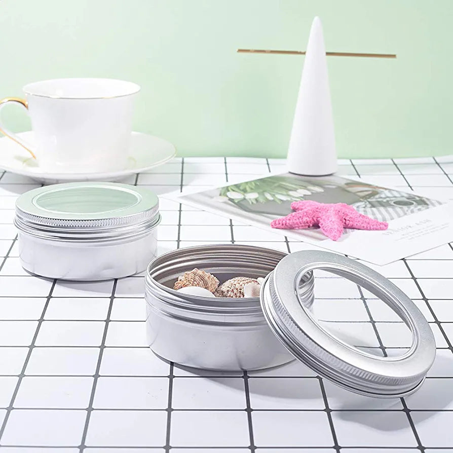 Gift Tin Round Box with Window 4.5x7.5cm