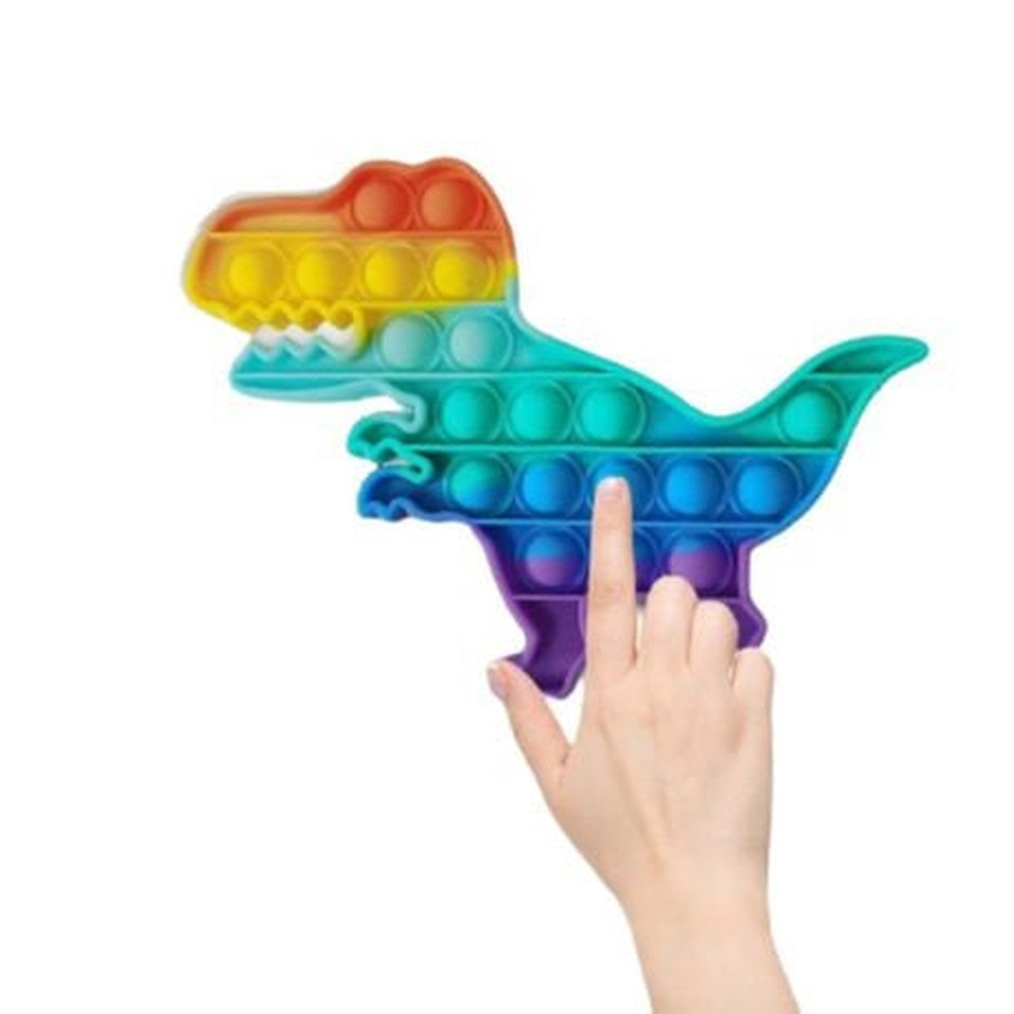 Fidget Pop It Dinosaur Rainbow Colour