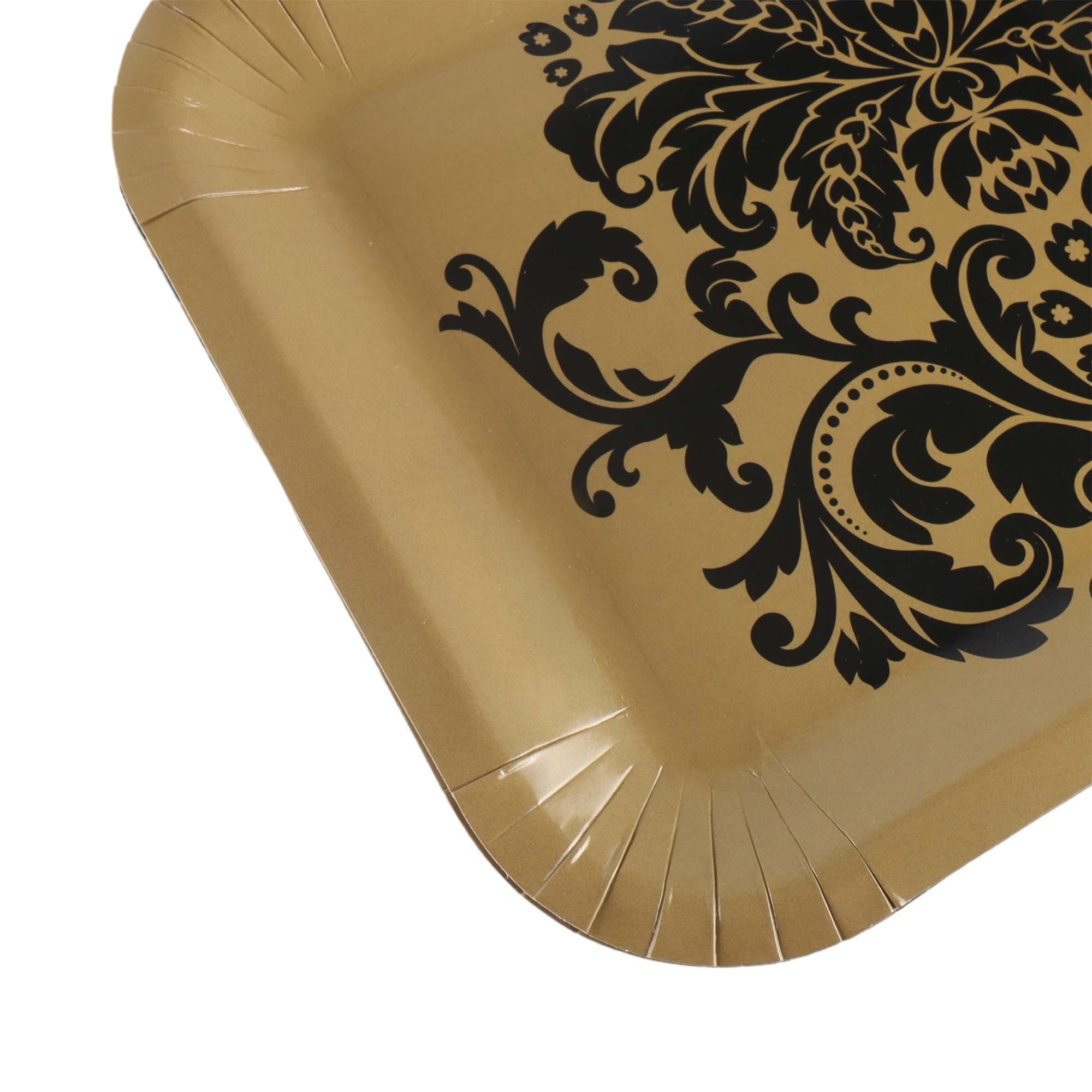 Party Paper Plate Gold Square 9 inch 10pack