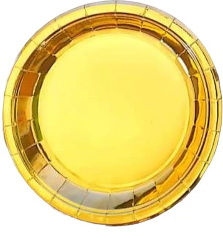 Party Paper Plates Gold 9Inch 23cm 10pack