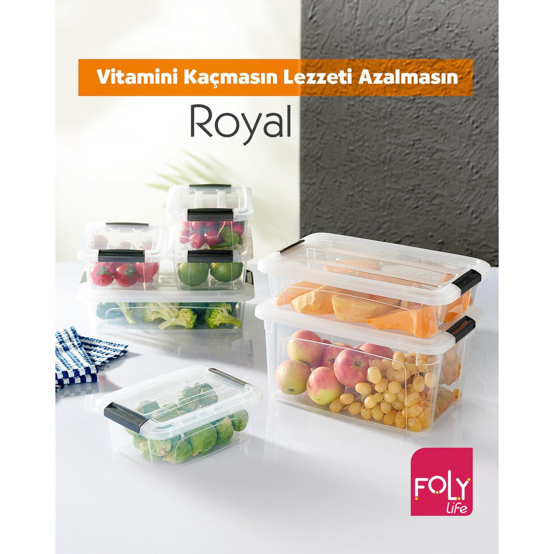 Foly Life Royal Storage Box 1.2L with Lock Lid BNM0391 Titiz