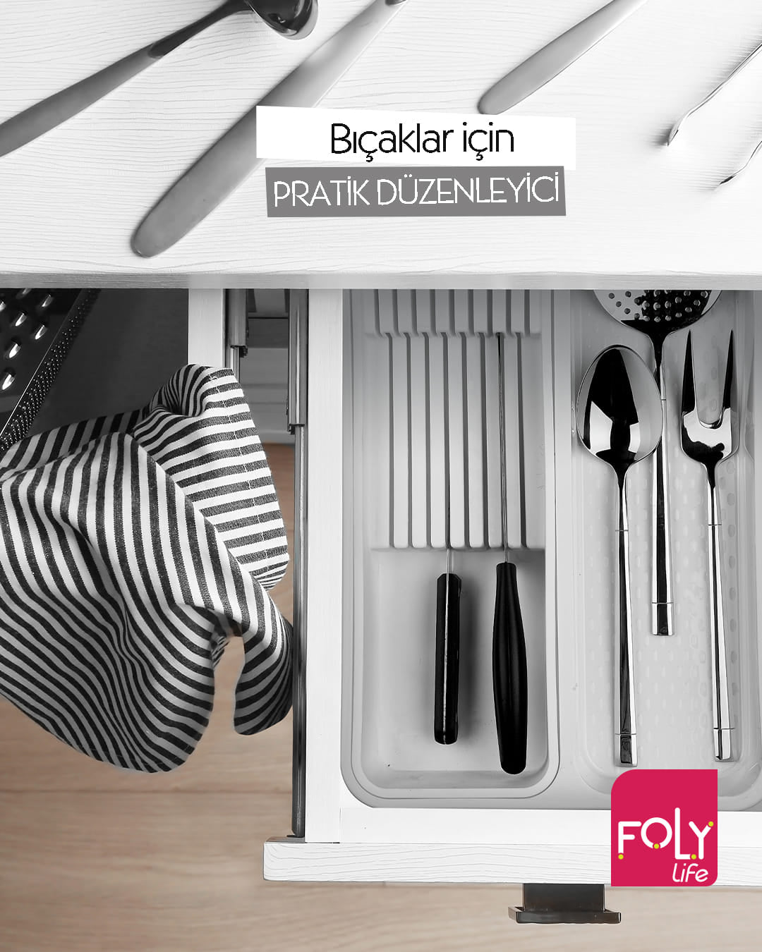 Foly Life Cutlery Organiser Tray Knife Small BBM0636 Titiz