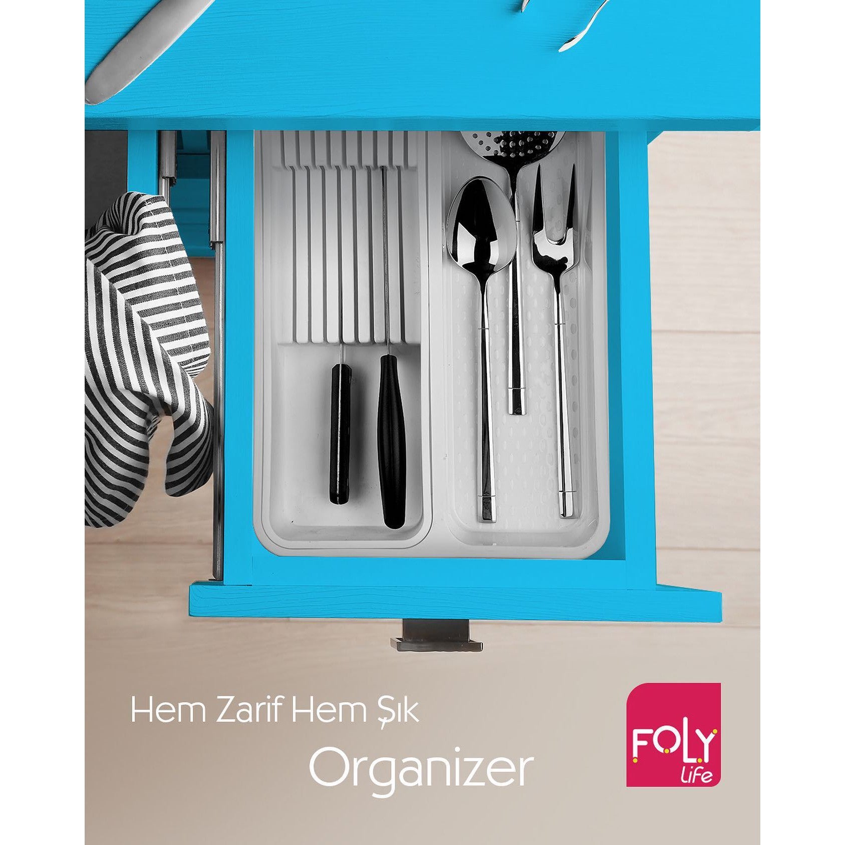 Foly Life Cutlery Organiser Tray Knife Small BBM0636 Titiz