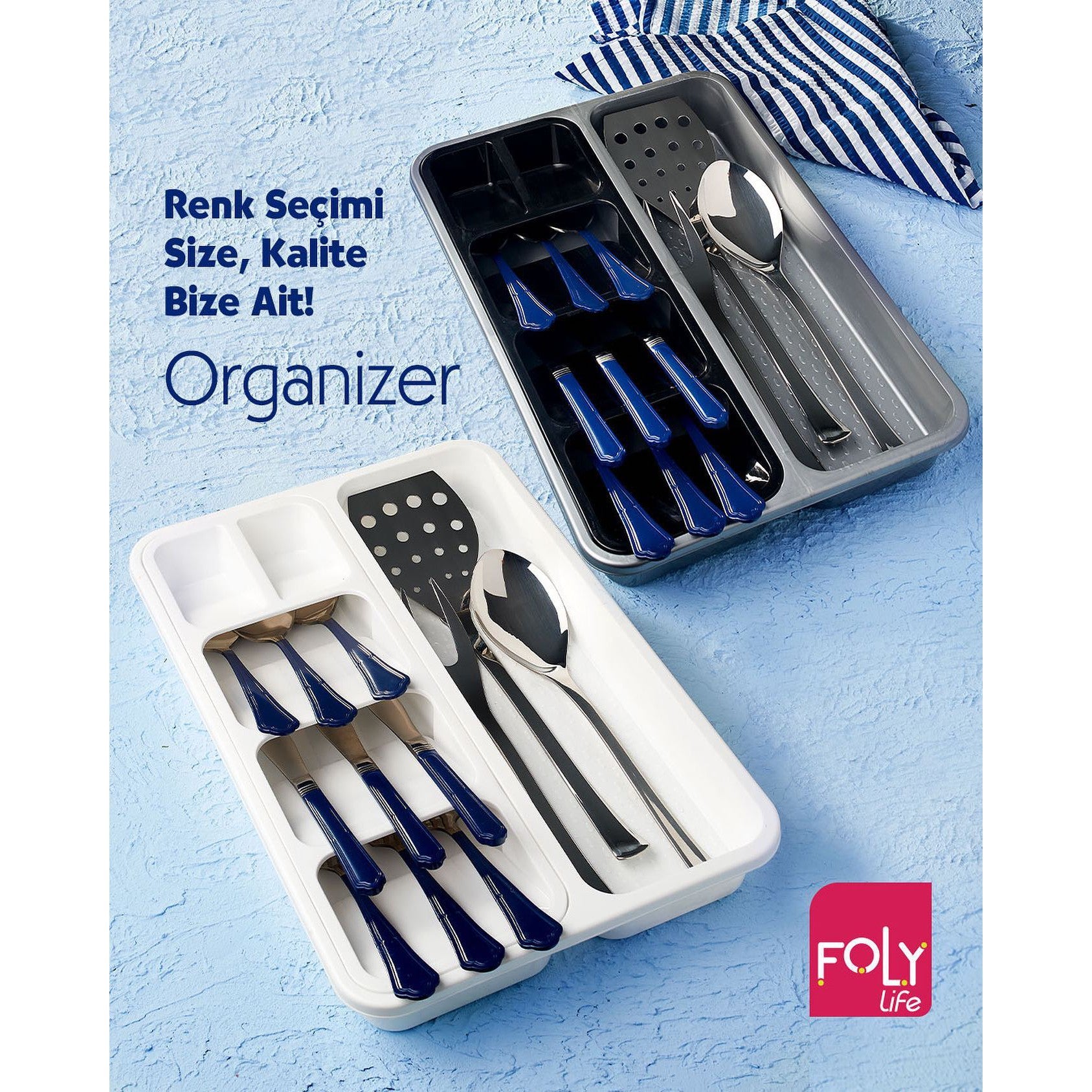 Foly Life Cutlery Organiser Tray Small BNM0018 Titiz