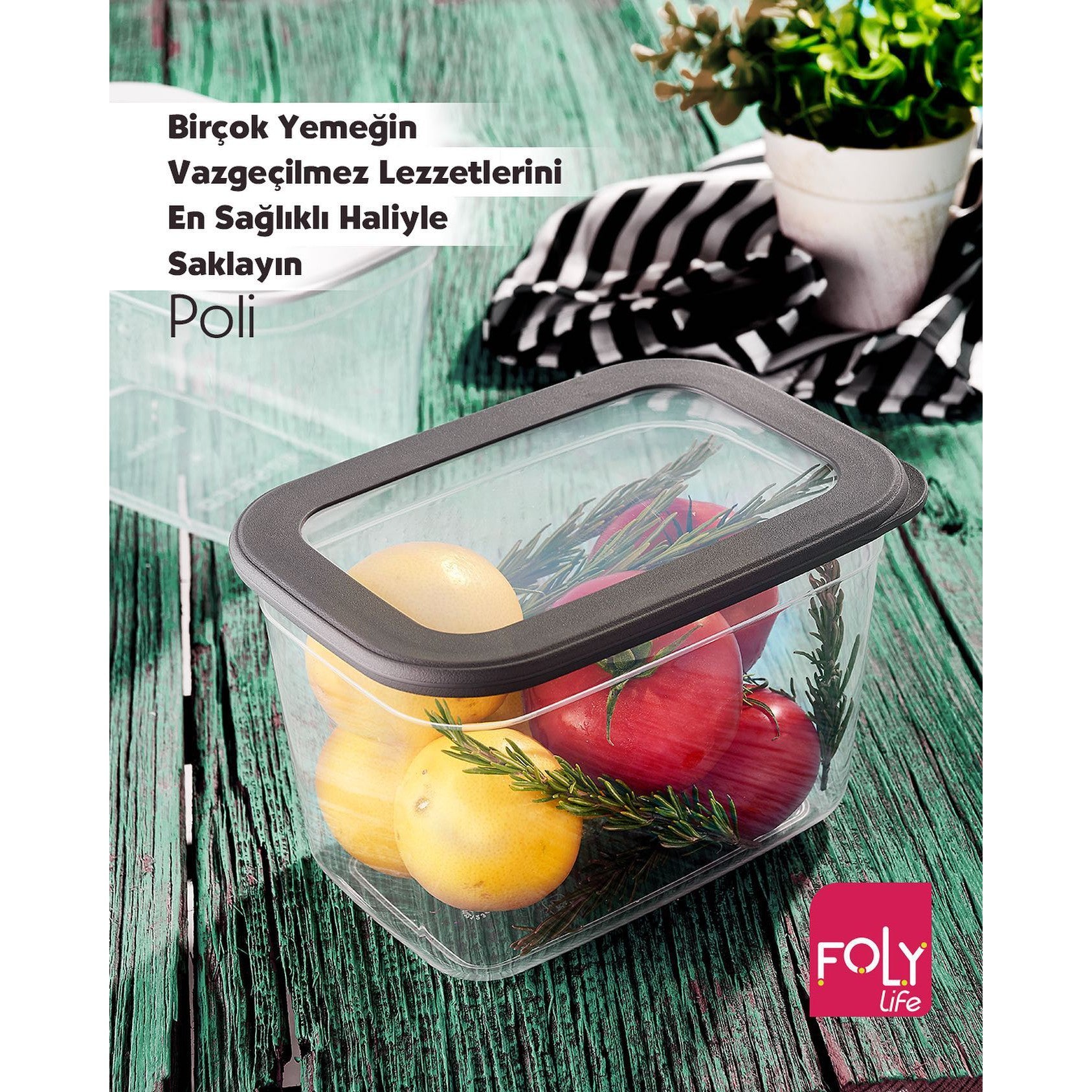 Foly Life Plastic Peggy Storage Box 1.2L with Tight Lid BNM0438 Titiz