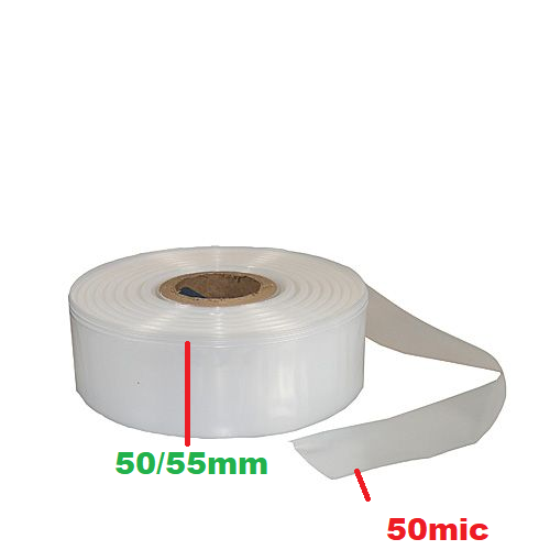 Plastic Flat Tubing Clear 50mmx50mic on Roll ±5kg