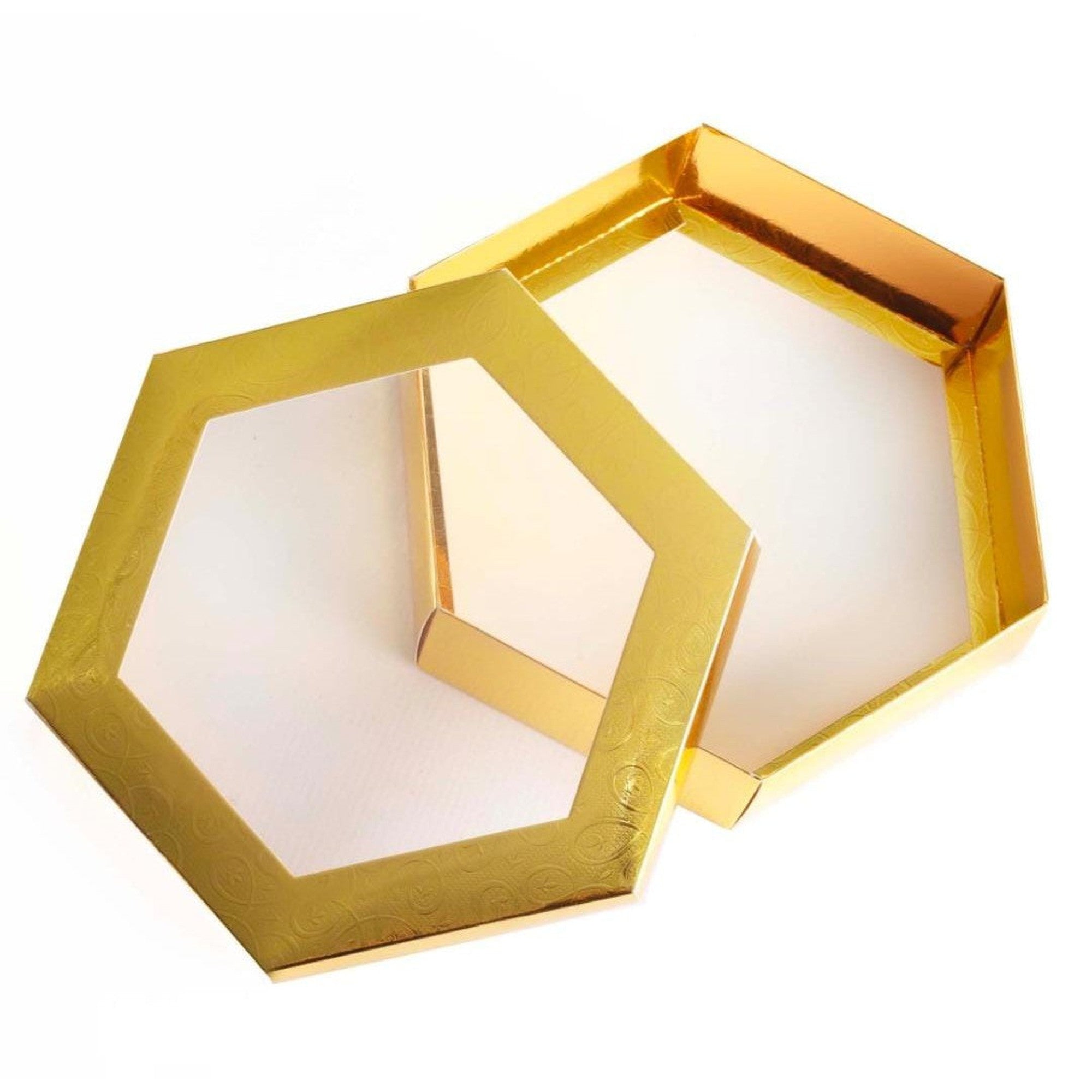 Gift Biscuit Paper Box Gold 19x19x5cm Clear Window Lid XPP239