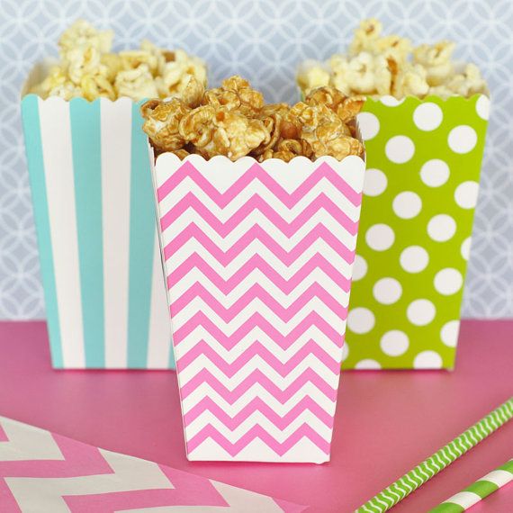 Popcorn Boxes Polka Dot Popcorn Holder 10pack