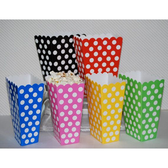 Popcorn Boxes Polka Dot Popcorn Holder 10pack