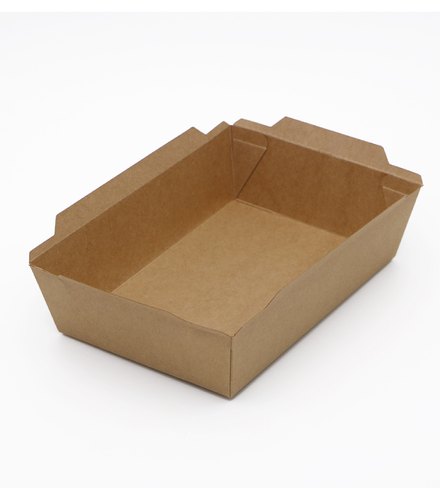 Kraft Paper Food Lunch Box Square Container with Clear Lid 16.5x10x4.5cm