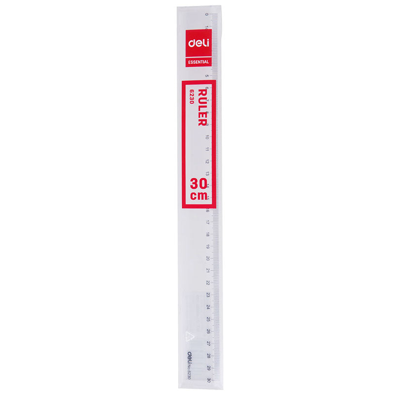 Deli Ruler 30cm Clear Plastic