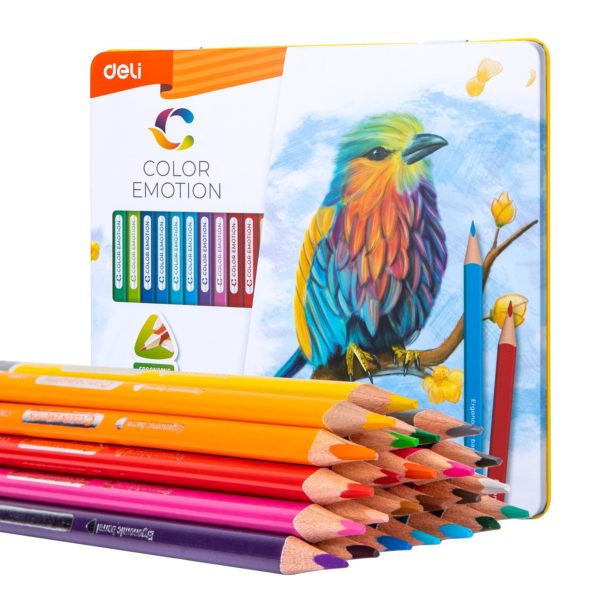 Deli Colored Pencils 24-Colors Wood Free