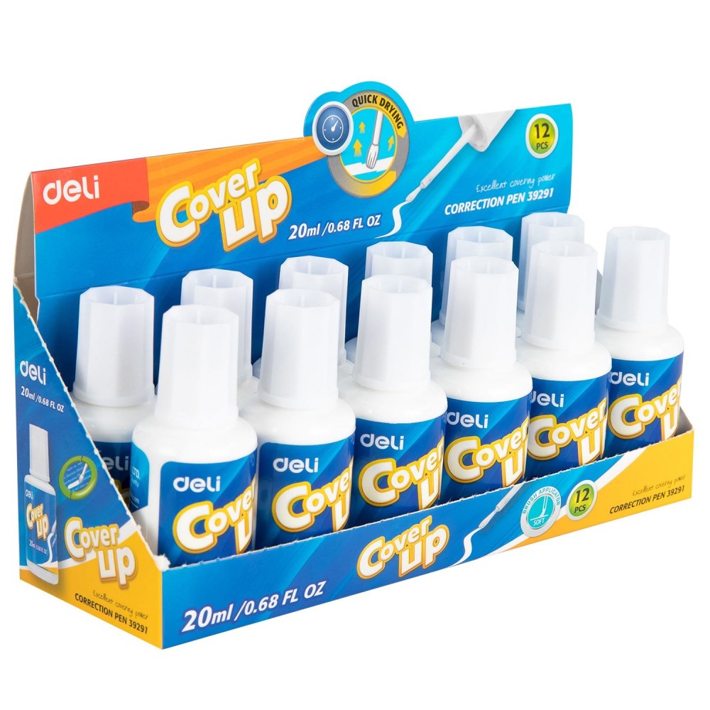 Deli Correction Fluid Brush Bottle 20ml White