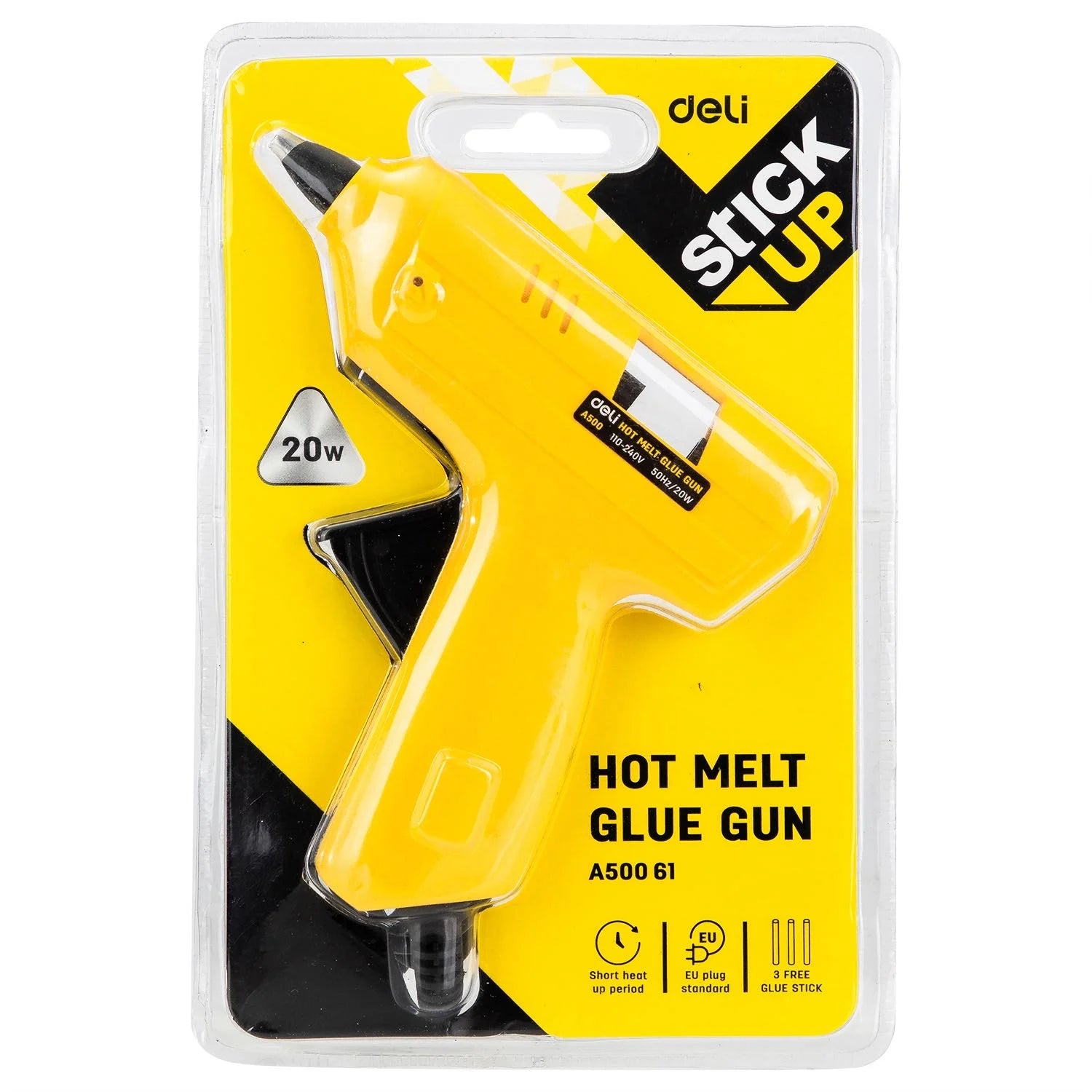 Deli Hot Melt Glue Gun 20Watt Yellow