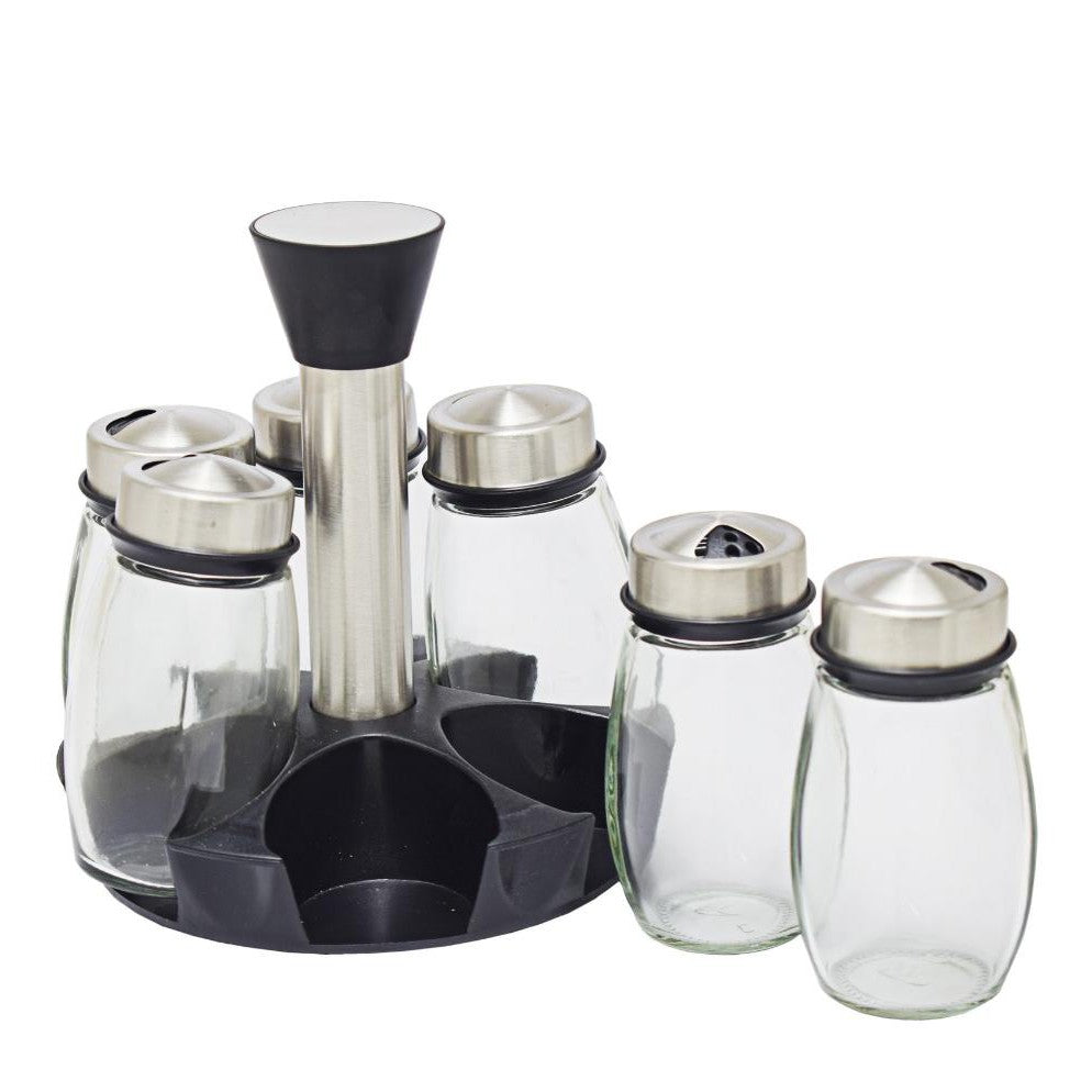 Aqua Spice Rack Black 6 Jar 25024