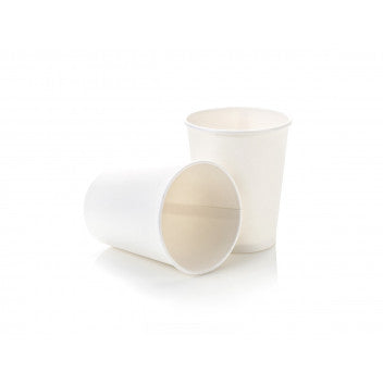 250ml Paper Coffee Cup Single Wall White with Black Sip Lid 10pack