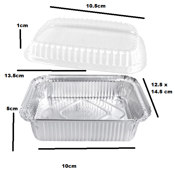 Aluminum Foil Takeaway Container Tub Disposable with PET Clear LID FG-413PD/ 4133