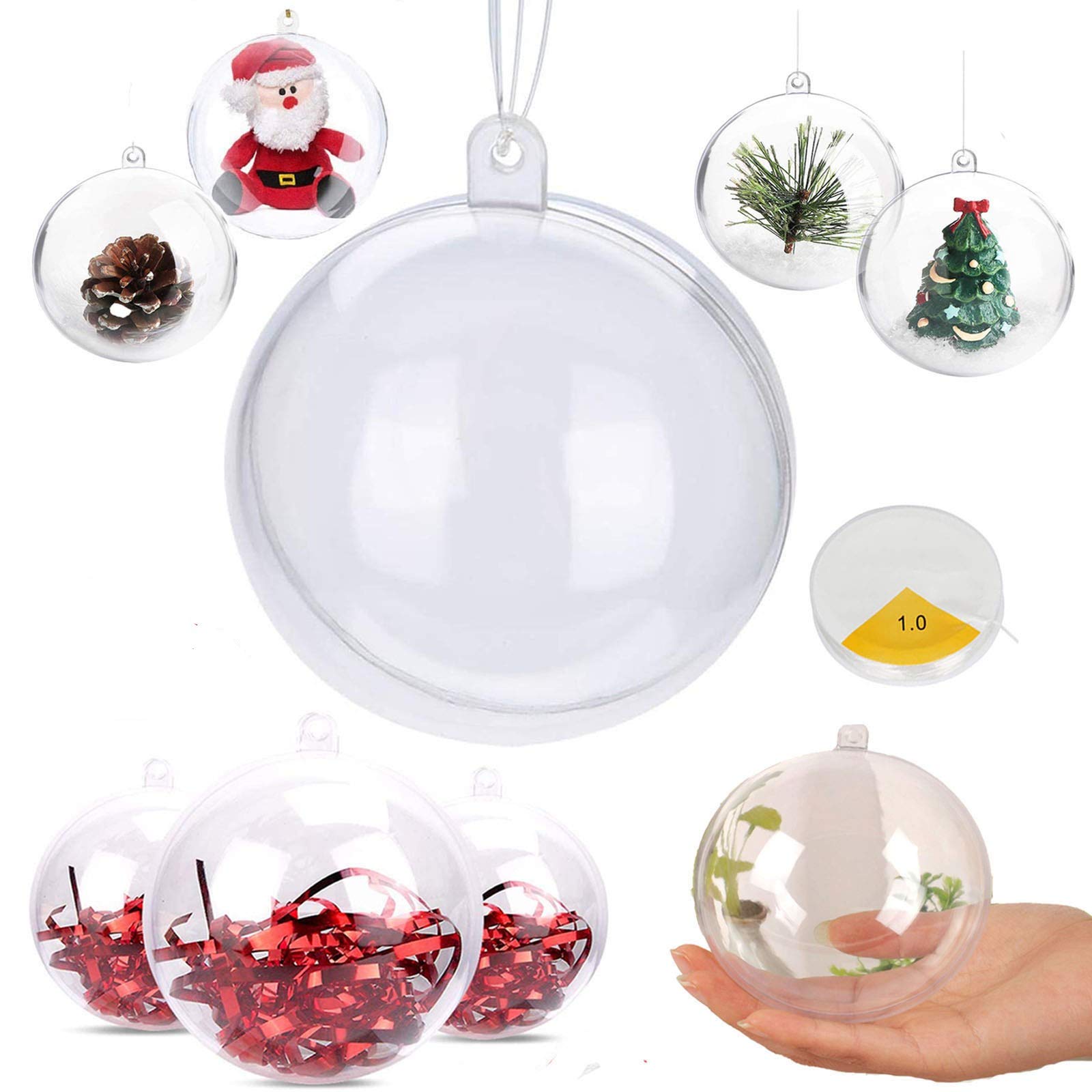 Acrylic Clear Plastic Ball Bubble Ornaments Assorted