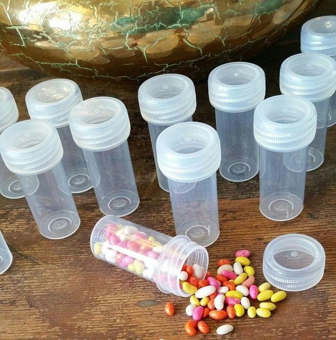 15ml Vials PVC Plastic Mini Jar Bottle Screw Cap 12pack