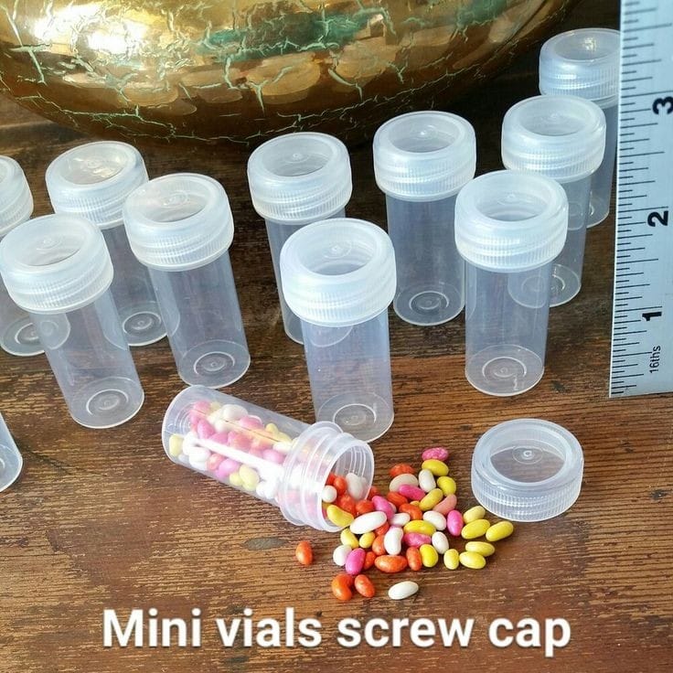 15ml Vials PVC Plastic Mini Jar Bottle Screw Cap 12pack