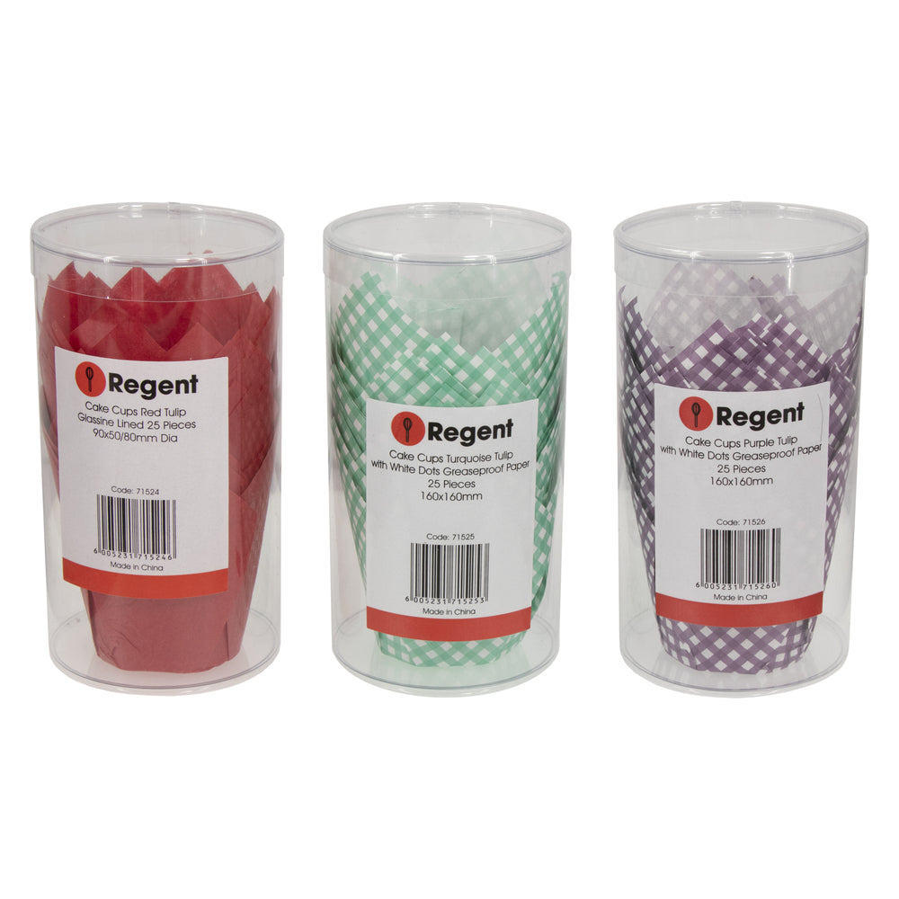 Regent Tulip Cupcake Paper Liners Tulip with White Dots Greasproof Paper 25pcs 71525