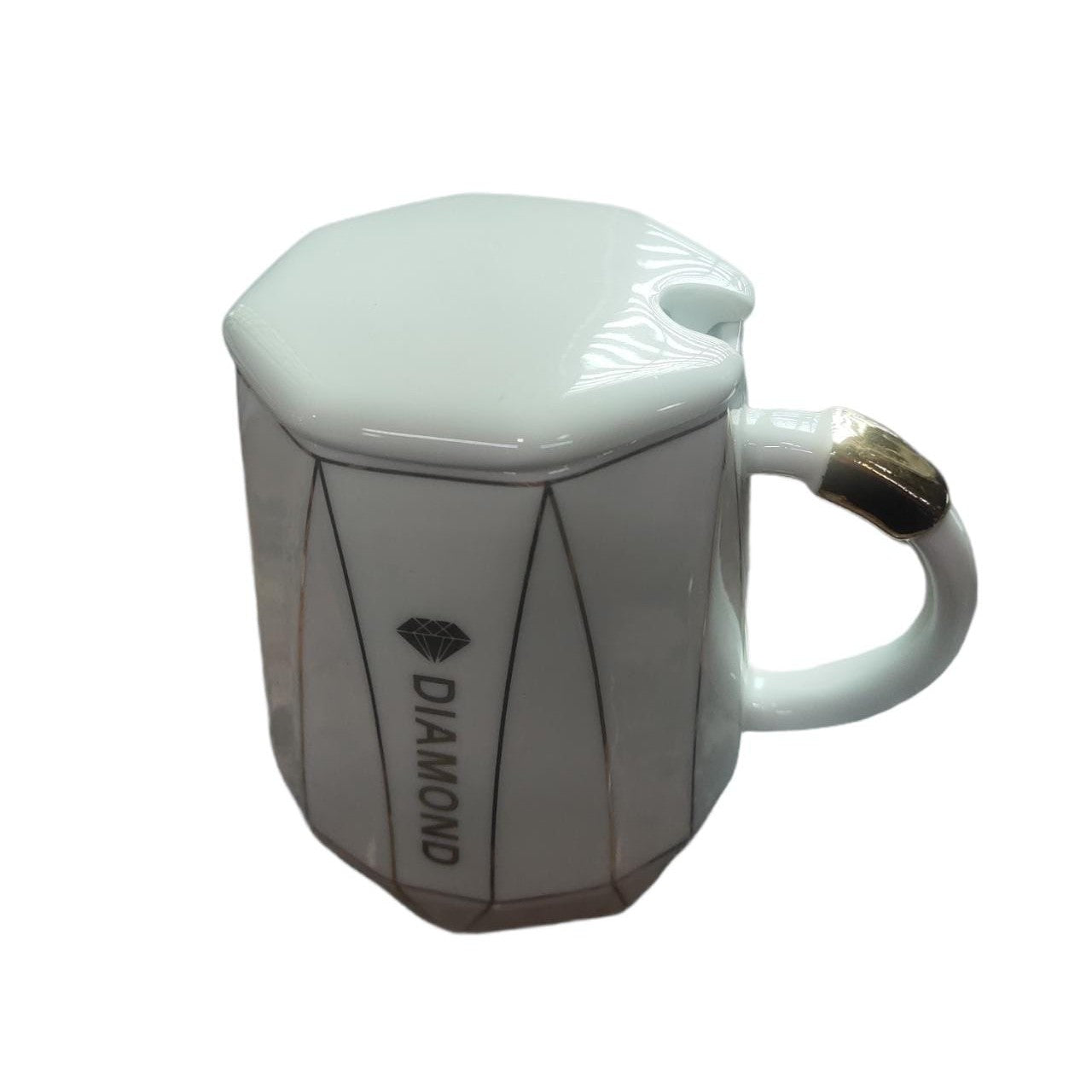 Ceramic Coffee Mug 250ml with Lid and Spoon Nordic Style 