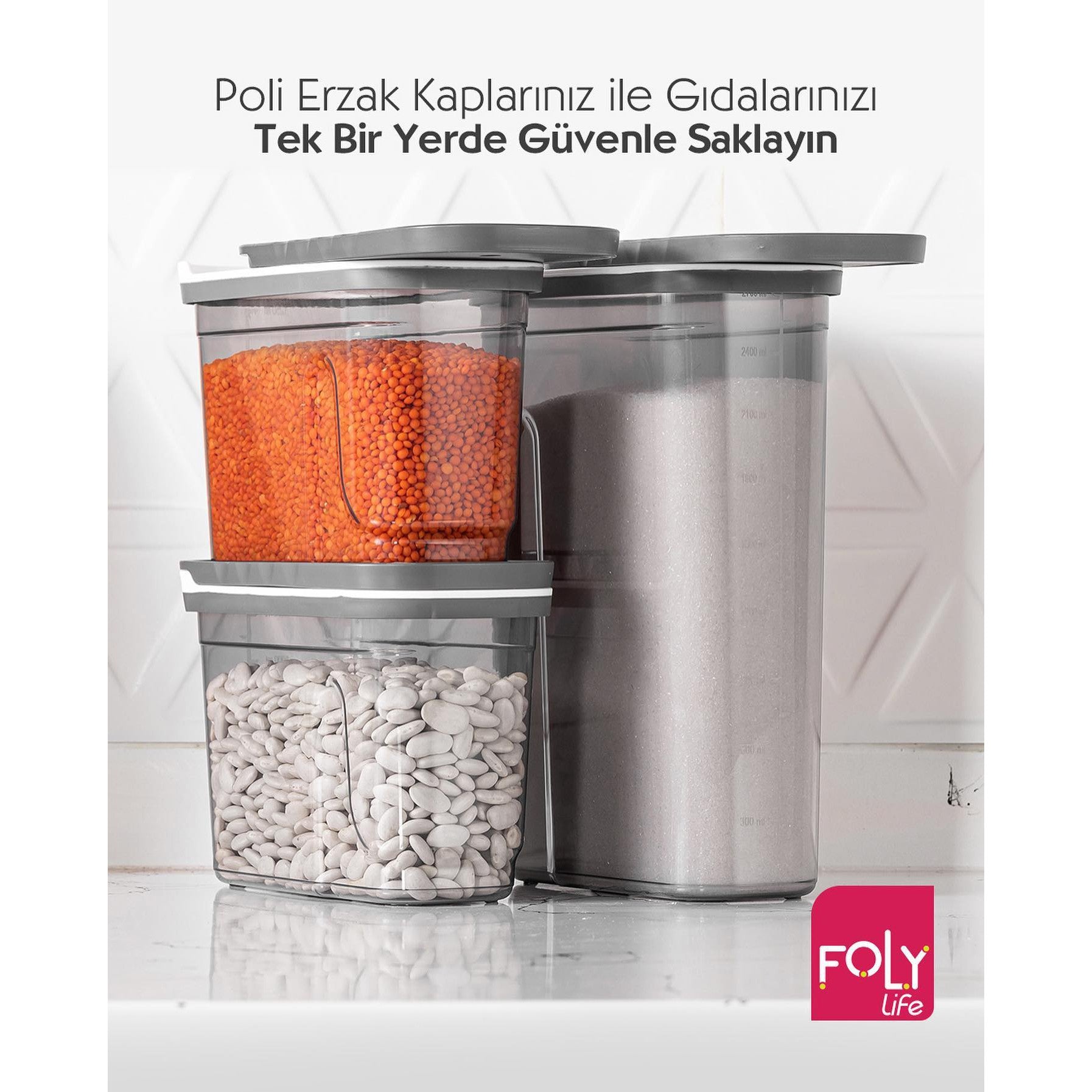 Foly File Food Storage Container 2.7L with Slide Open Lid Titiz BNM0674