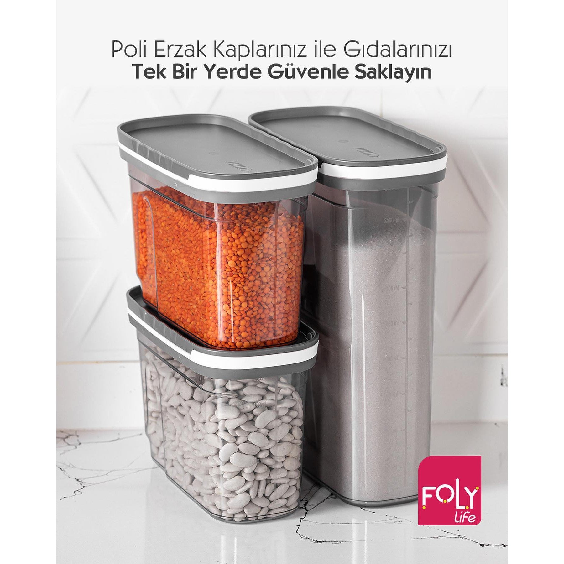 Foly File Food Storage Container 2.7L with Slide Open Lid Titiz BNM0674