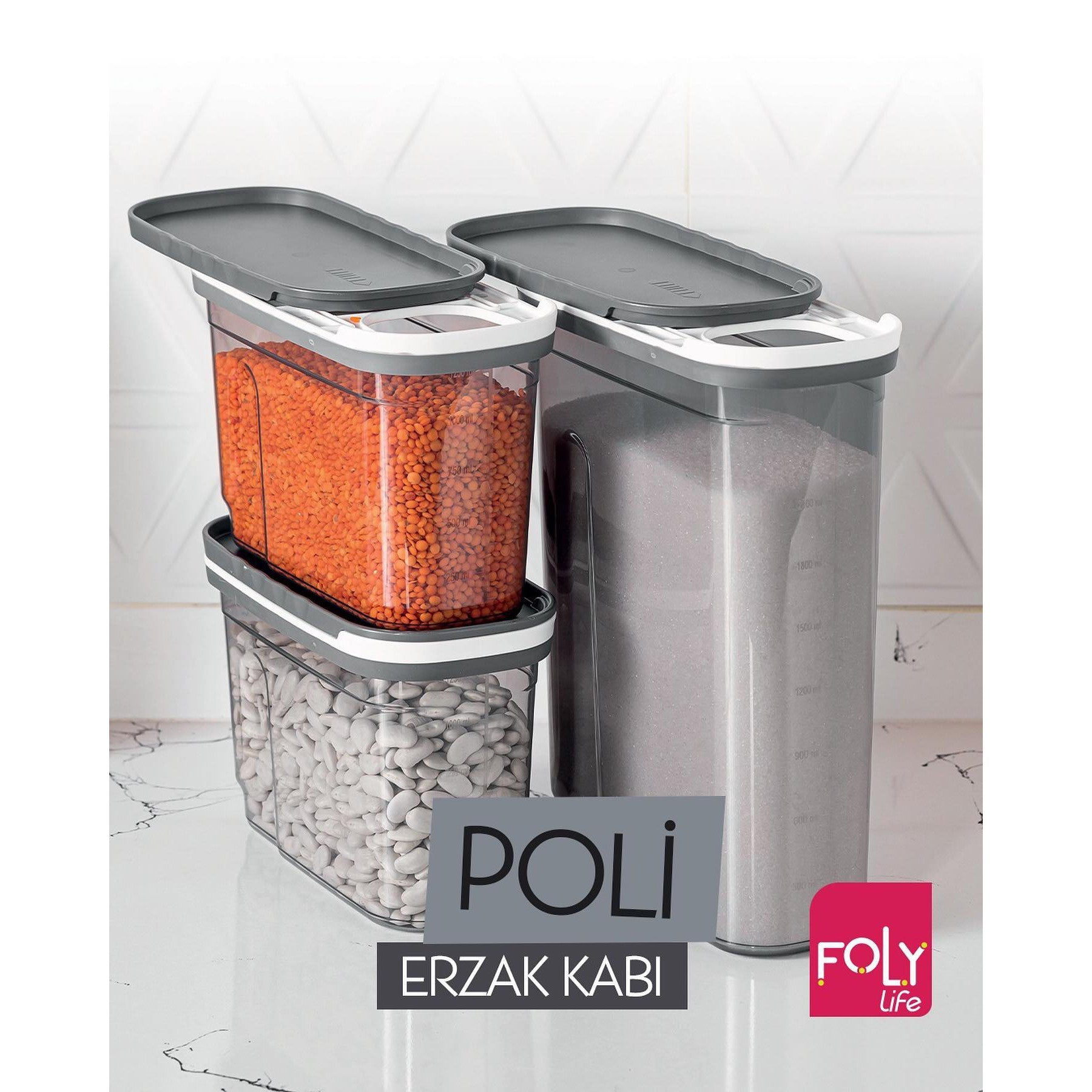 Foly File Food Storage Container 2.7L with Slide Open Lid Titiz BNM0674