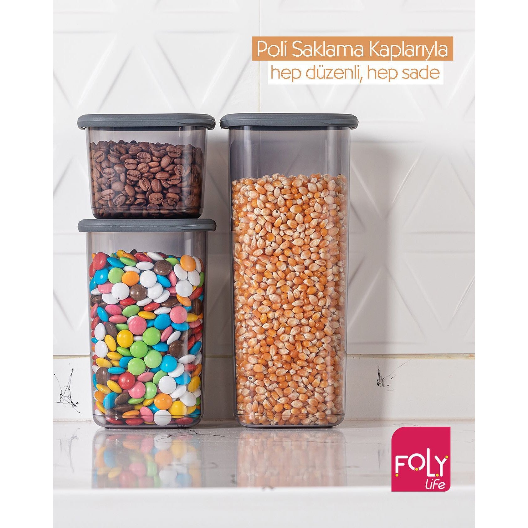 Foly Life Poli Storage Box Square 550ML with Tight Window Lid Lid BNM0698 Titiz