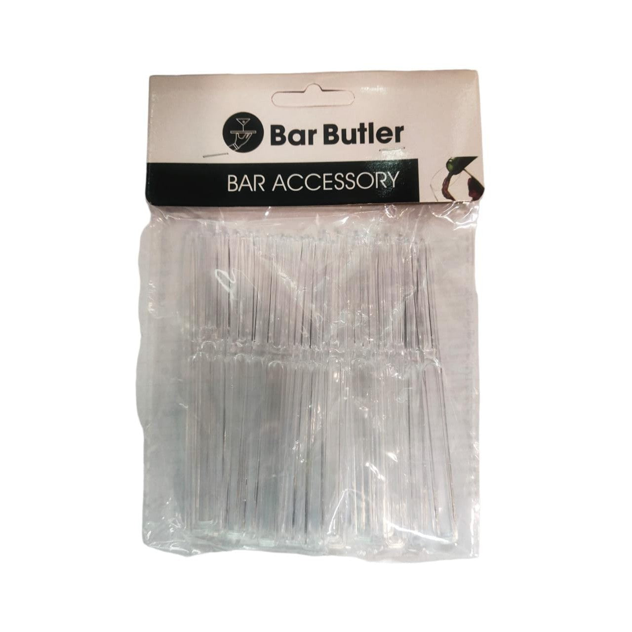 Bar Butler Plastic Fork Clear Cocktail 24pcs 105mm 73077