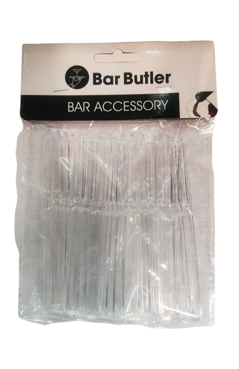 Bar Butler Plastic Fork Clear Cocktail 24pcs 105mm 73077