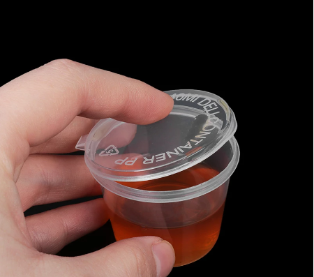 Disposable Sauce Tub Round 20ml with Hinged Tight Lid Plastic 25pack