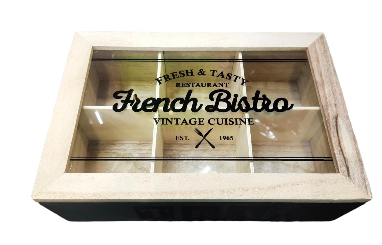 Wooden Tea Box French Bistro