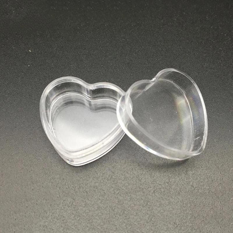 Gift Box Plastic Acrylic Box Heart Shape with Lid 6.5x3cm