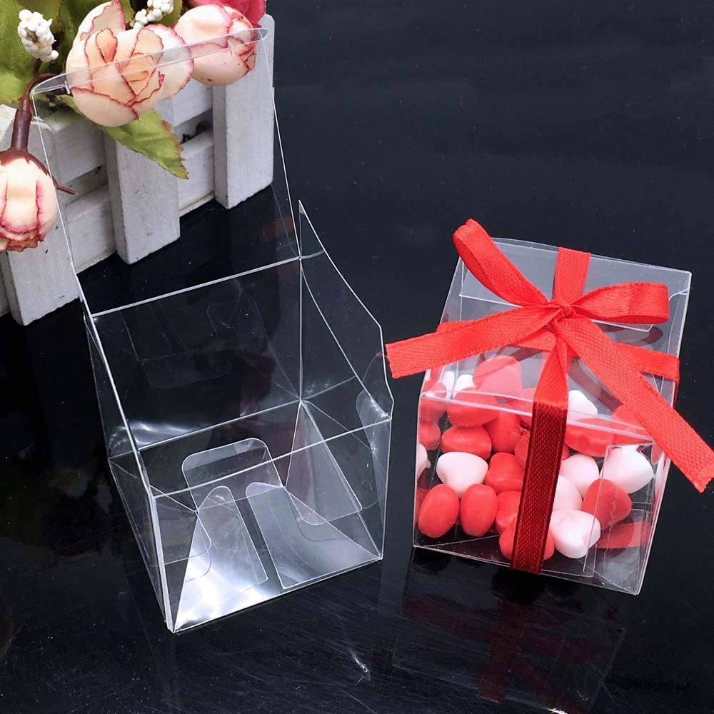 PVC Gift Box Clear 8x8x10cm Cup Cake Box 12pcs