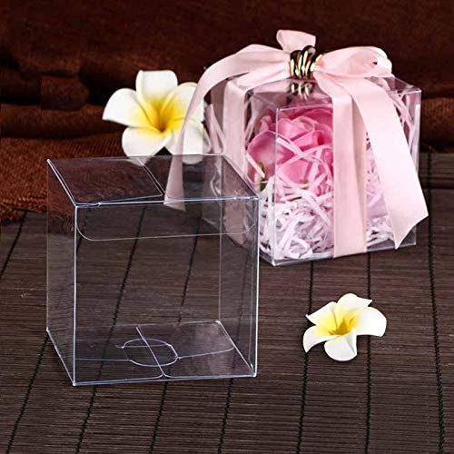 PVC Gift Box Clear 10x10x10cm Cupcake Box 12pack