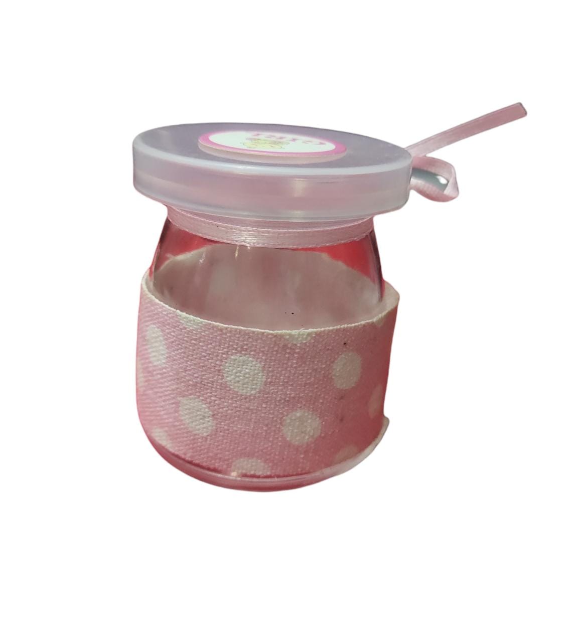 Baby Decor Bottle Dots with Ribbon Girl