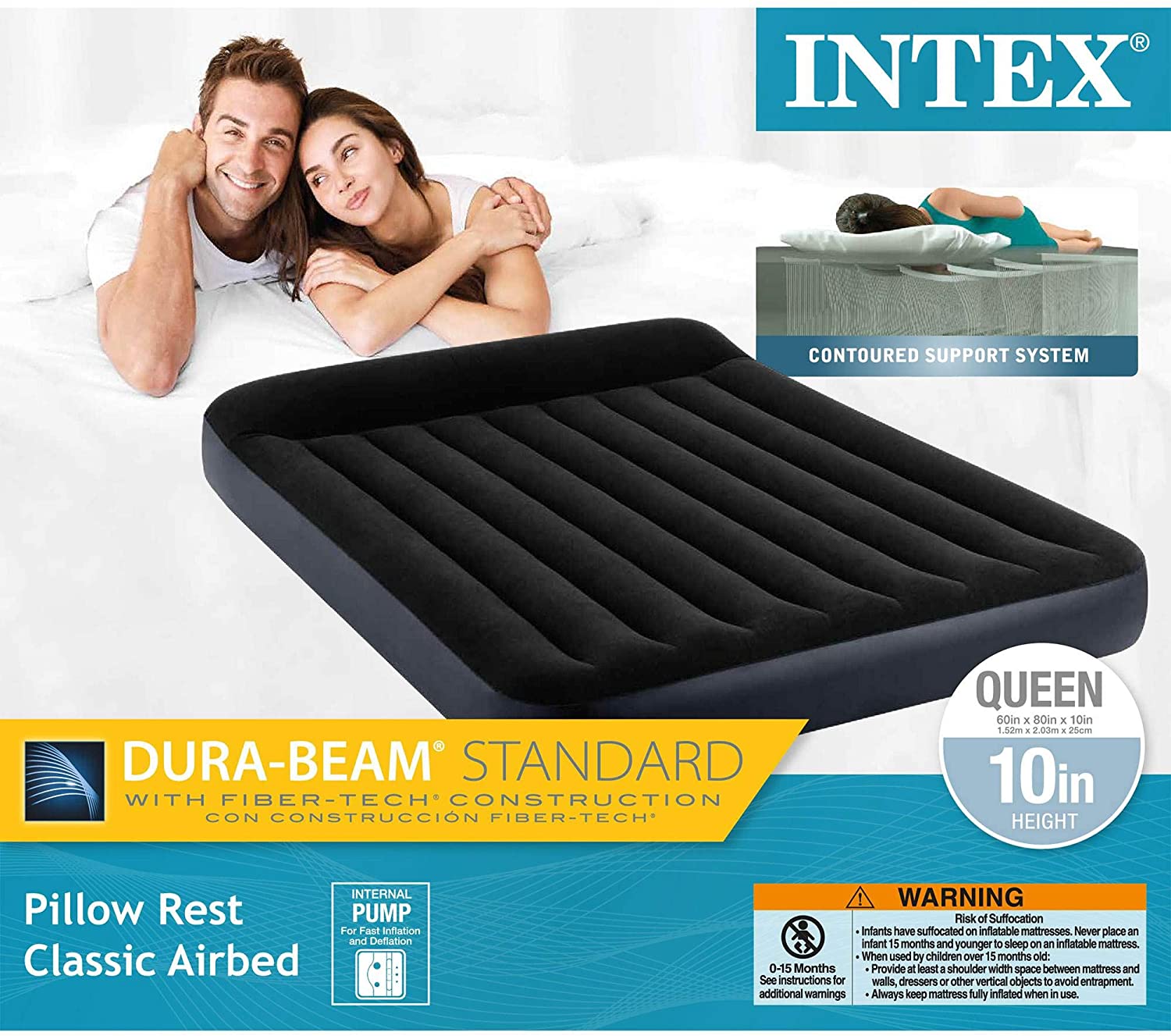Intex Airbed Dura Beam Queen 1.52x2.03mx25cm