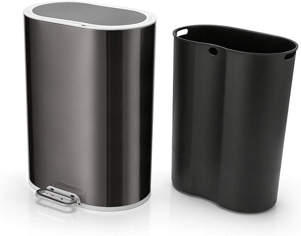 Continental Homeware Pedal Dustbin 12L Oval Black Steel CH792