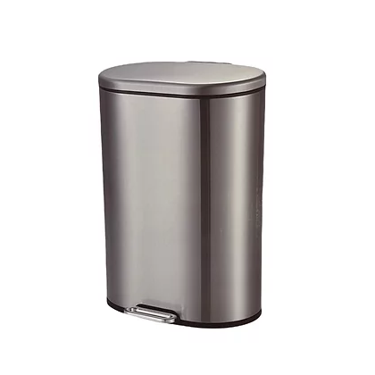 Continental Homeware Pedal Dustbin 12L Oval Silver CH793