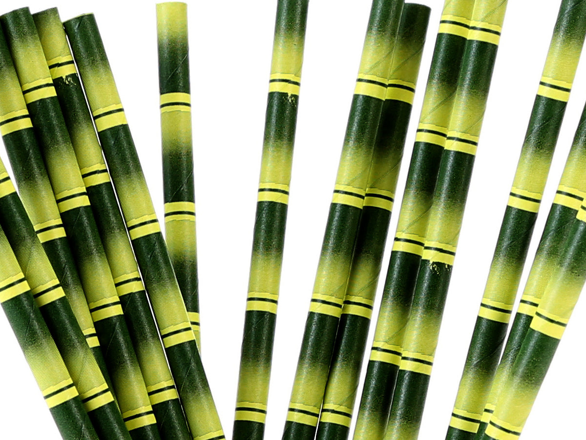 Paper Straws 6mm Bamboo Design 25pc
